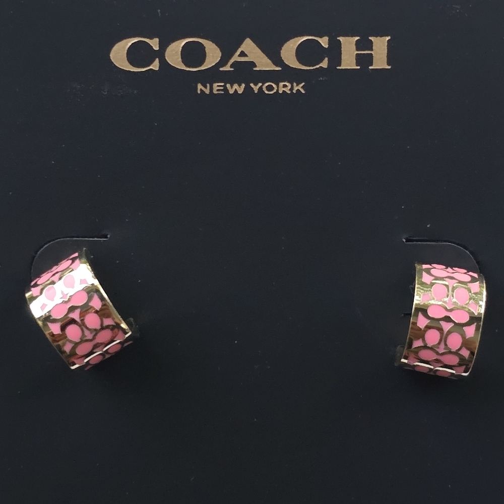 ⚡️SALE Coach Signature Enamel Huggie Earrings